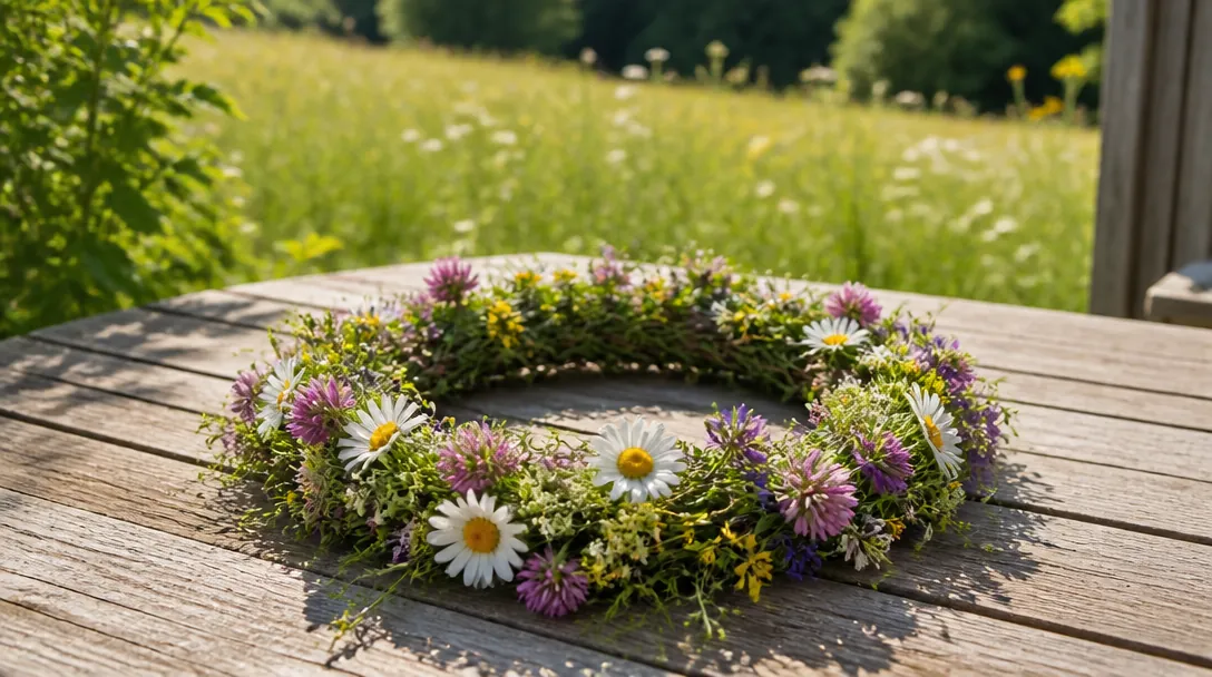 Midsommarblommor i sommarljus