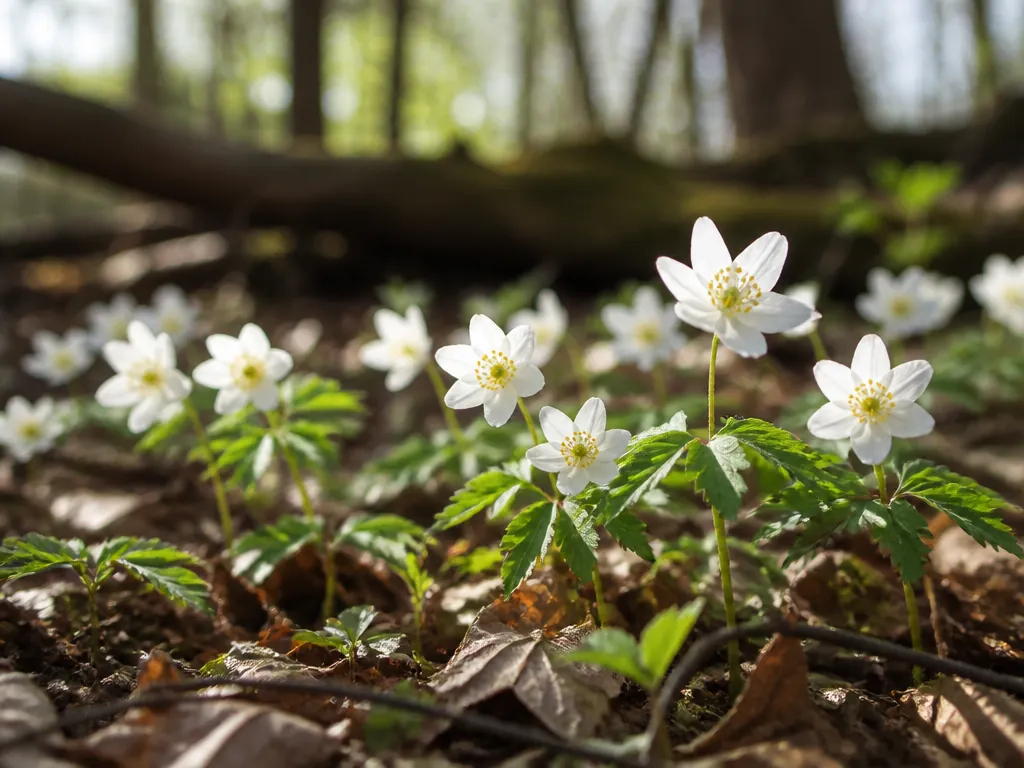 Vårblommor mot ljus bakgrund